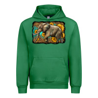 Emerald western sunflowers elephant Urban Hoodie - LillyAllenDesigns