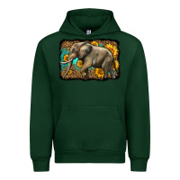 Foreset Green western sunflowers elephant Urban Hoodie - LillyAllenDesigns