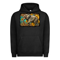 Pigment Black western sunflowers elephant Urban Hoodie - LillyAllenDesigns