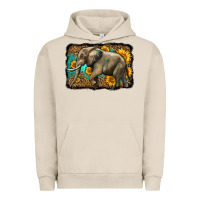Pigment French Oak western sunflowers elephant Urban Hoodie - LillyAllenDesigns