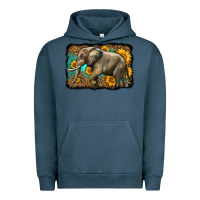 Pigment Midnight Navy western sunflowers elephant Urban Hoodie - LillyAllenDesigns