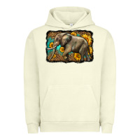 Pigment Pistachio western sunflowers elephant Urban Hoodie - LillyAllenDesigns