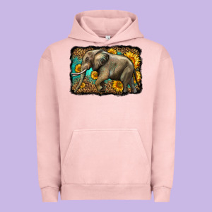 Western Sunflowers Elephant Urban Hoodie Designed By Lillyallendesigns