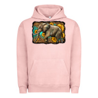Pigment Salmon western sunflowers elephant Urban Hoodie - LillyAllenDesigns
