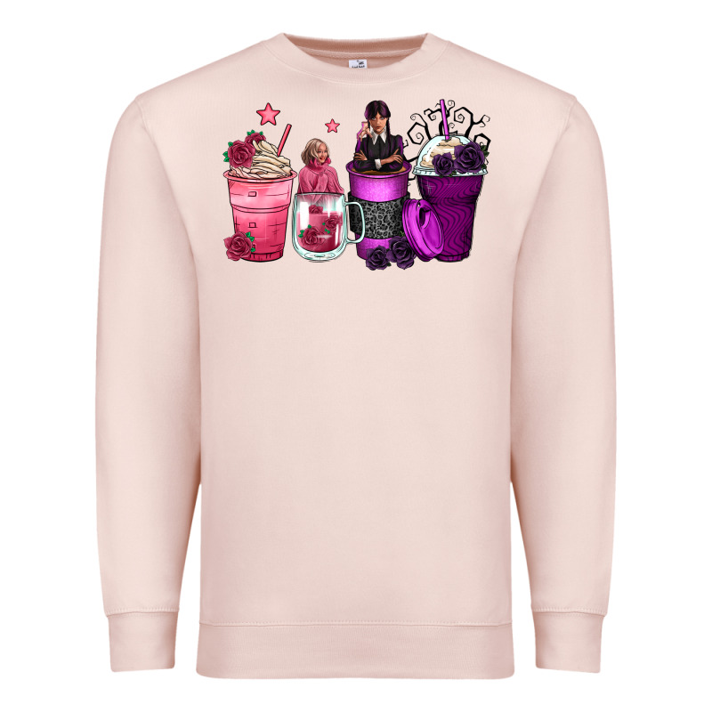 Wednesday And Enid Coffee Cups Premium Sweatshirt by Zillion Design Studio | Teevron