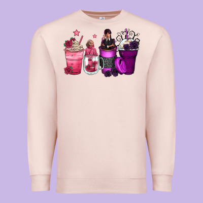 Wednesday And Enid Coffee Cups Premium Sweatshirt Designed By Zillion Design Studio