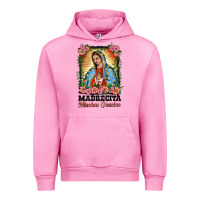 Fuchsia Pink madrecita muchas gracias lady of Guadalupe Urban Hoodie - BarkalooDesign