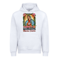 White madrecita muchas gracias lady of Guadalupe Urban Hoodie - BarkalooDesign