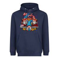 Navy 4th of july gnomes farm truck Heavyweight Hoodie - Zillion Design Studio