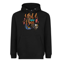 Black wild and free Heavyweight Hoodie - Zillion Design Studio