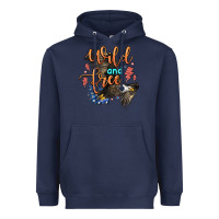 Navy wild and free Heavyweight Hoodie - Zillion Design Studio