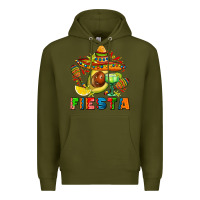 Army Green fıesta with avocado and sombrero Premium Hoodie - AdoDesignShop