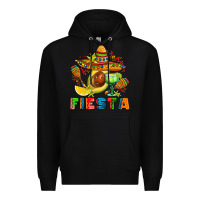 Black fıesta with avocado and sombrero Premium Hoodie - AdoDesignShop