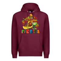 Burgundy fıesta with avocado and sombrero Premium Hoodie - AdoDesignShop