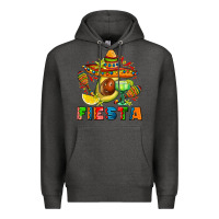 Charcoal Heather fıesta with avocado and sombrero Premium Hoodie - AdoDesignShop