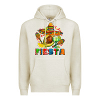 Oatmeal Heather fıesta with avocado and sombrero Premium Hoodie - AdoDesignShop
