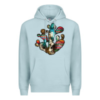 Blue Mist serape cactus Premium Hoodie - JahusDesignShop