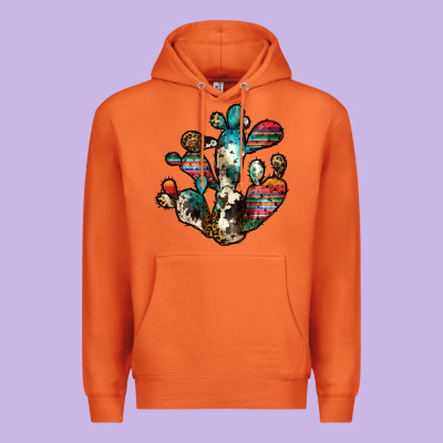 Serape Cactus Premium Hoodie Designed By Jahusdesignshop