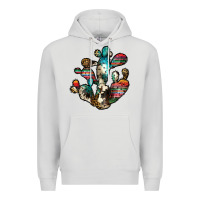Dove Grey serape cactus Premium Hoodie - JahusDesignShop