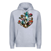 Heather Grey serape cactus Premium Hoodie - JahusDesignShop