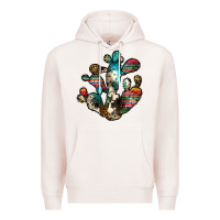 Pale Pink serape cactus Premium Hoodie - JahusDesignShop