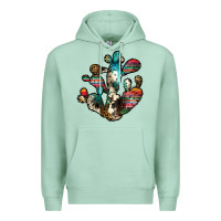Seafoam serape cactus Premium Hoodie - JahusDesignShop
