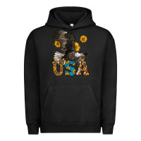 Pigment Black Western Usa Eagle Urban Hoodie - LillyAllenDesigns