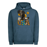 Pigment Midnight Navy Western Usa Eagle Urban Hoodie - LillyAllenDesigns