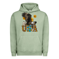 Pigment Oil Green Western Usa Eagle Urban Hoodie - LillyAllenDesigns
