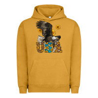 Pigment Peanut Butter Western Usa Eagle Urban Hoodie - LillyAllenDesigns