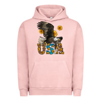 Pigment Salmon Western Usa Eagle Urban Hoodie - LillyAllenDesigns