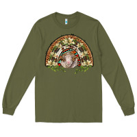 Army Green merino wool ram lily rainbow Long Sleeve Tee - BarkalooDesign