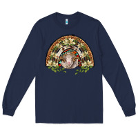 Navy merino wool ram lily rainbow Long Sleeve Tee - BarkalooDesign