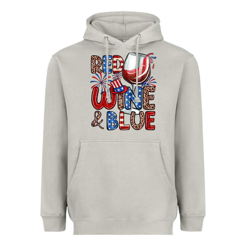 Red Wine And Blue Heavyweight Hoodie by Zillion Design Studio | Teevron