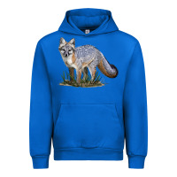 Cobalt Gray Fox Urban Hoodie - LillyAllenDesigns
