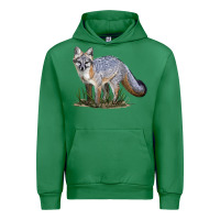 Emerald Gray Fox Urban Hoodie - LillyAllenDesigns