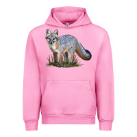 Fuchsia Pink Gray Fox Urban Hoodie - LillyAllenDesigns