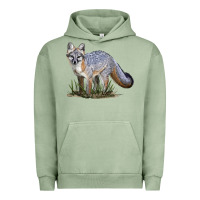 Pigment Oil Green Gray Fox Urban Hoodie - LillyAllenDesigns