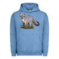 Pigment Pebble Blue Gray Fox Urban Hoodie - LillyAllenDesigns