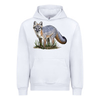 White Gray Fox Urban Hoodie - LillyAllenDesigns