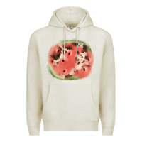 Oatmeal Heather watermelon cowhide patch3 Premium Hoodie - JahusDesignShop