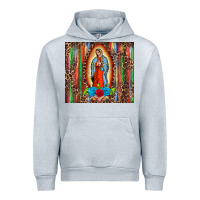 Heather Grey our lady of Guadalupe serape Urban Hoodie - BarkalooDesign