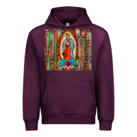 Mauve Wine our lady of Guadalupe serape Urban Hoodie - BarkalooDesign