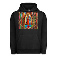 Pigment Black our lady of Guadalupe serape Urban Hoodie - BarkalooDesign
