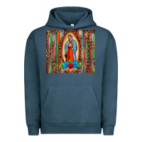 Pigment Midnight Navy our lady of Guadalupe serape Urban Hoodie - BarkalooDesign