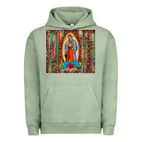 Pigment Oil Green our lady of Guadalupe serape Urban Hoodie - BarkalooDesign