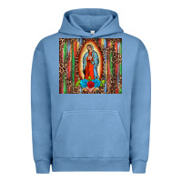 Pigment Pebble Blue our lady of Guadalupe serape Urban Hoodie - BarkalooDesign
