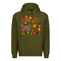 Army Green dia de los muertos Premium Hoodie - AdoDesignShop