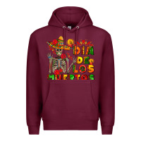Burgundy dia de los muertos Premium Hoodie - AdoDesignShop