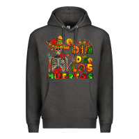 Charcoal Heather dia de los muertos Premium Hoodie - AdoDesignShop
